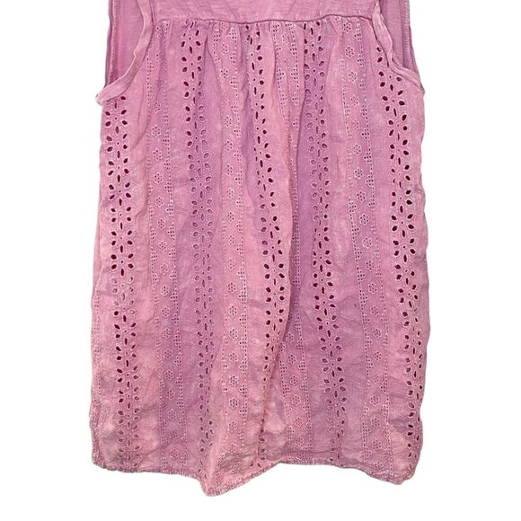 Eri + Ali Anthropologie Pink Lilac Eyelet Embroidered Back Tank Top Cotton Sz XS - Picture 4 of 6